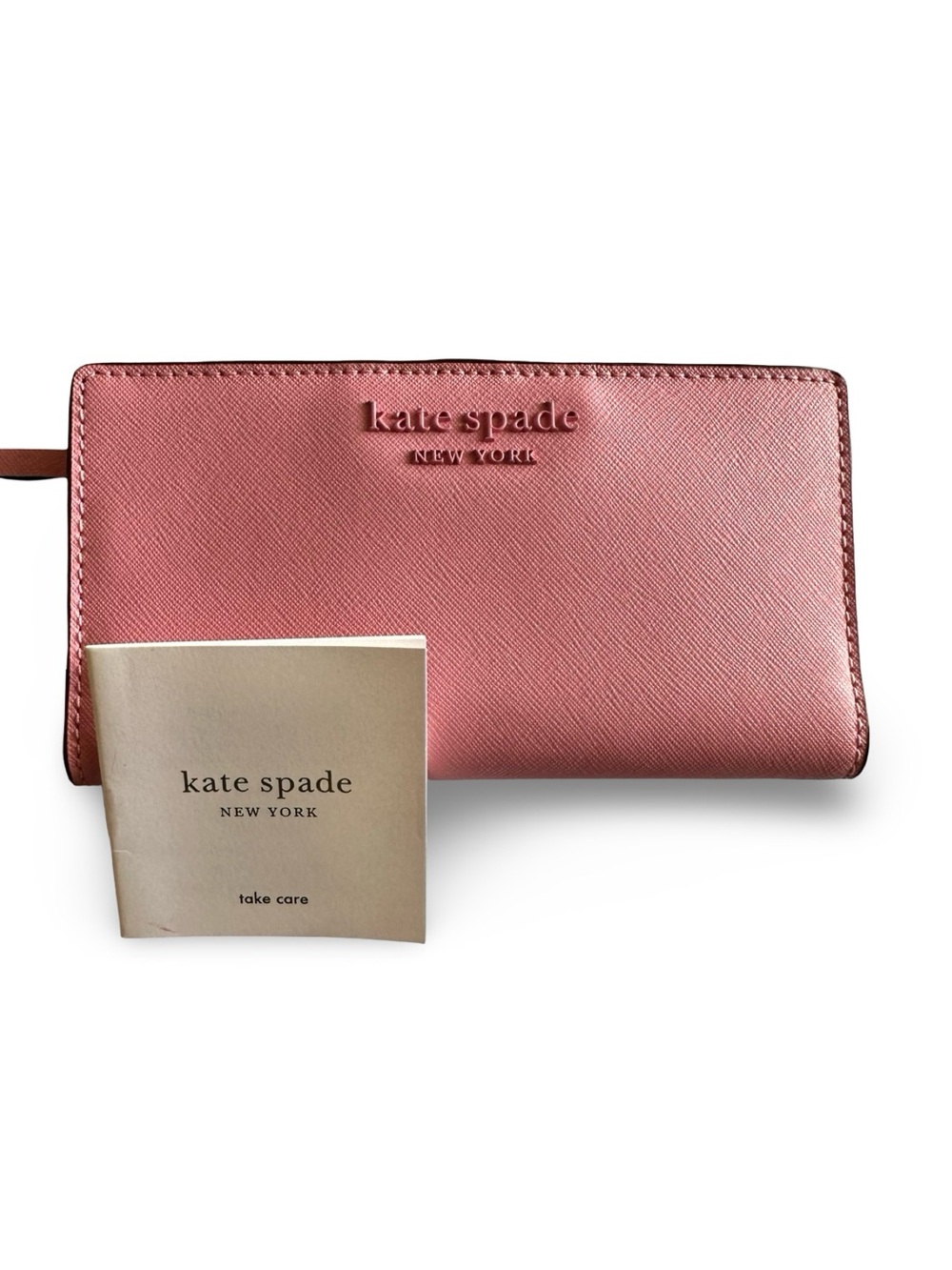 kate spade New York Rose Pink Saffiano Zip Wallet
